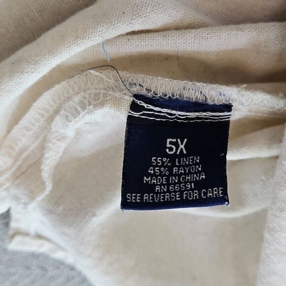 Trust Linen Blend Shirt Men's 5X Natural Tan Short Sleeve Button Down EUC LN - Picture 9 of 10